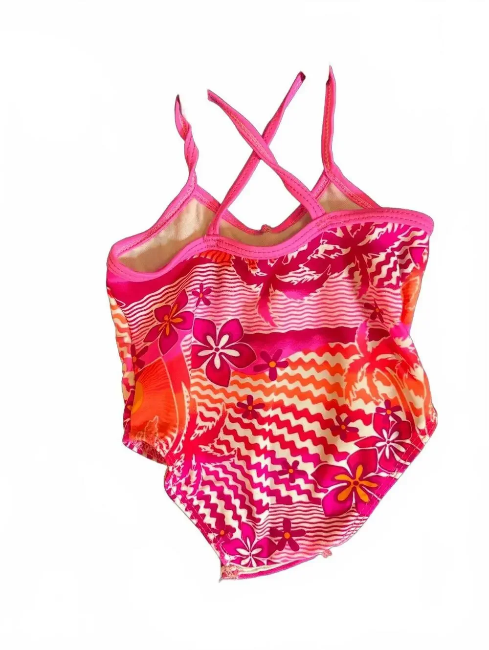 Sand N Sun Pink Toddler One-Piece Swimsuit with Snap Closure